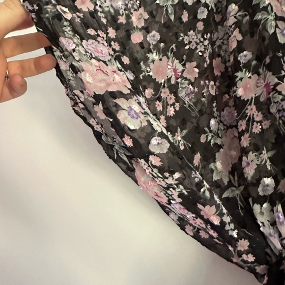 **3 for $15**Floral Black and Pink Cardigan coverup - Picture 2 of 4